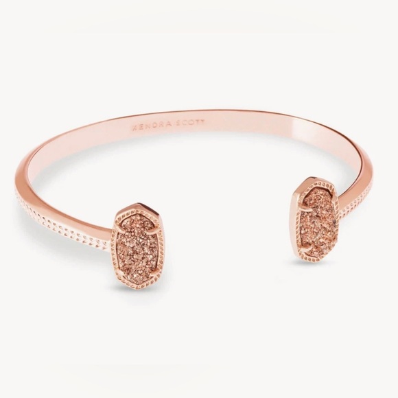 Kendra Scott Elton Rose Gold Cuff Bracelet in Rose Gold Drusy - Picture 1 of 5